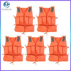 5 PCS Adult Life Vest With Whistle Boats Fishing Vest Swimming Drifting Vest for Boating Kayaking & Water Sports
