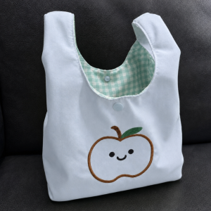 RUSSELLERT Cartoon Embroidered Canvas Tote Bag Versatile Korean Style Lunch Bag Cute Solid color Handbag Women Commuting