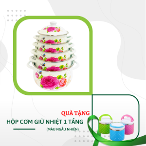 [TẶNG HỢP CƠM] Bộ 5 Nồi Tráng Men Cao Cấp Galen G010 Chất Liệu Tráng Men Sứ Không Gỉ Không Bong Tróc
