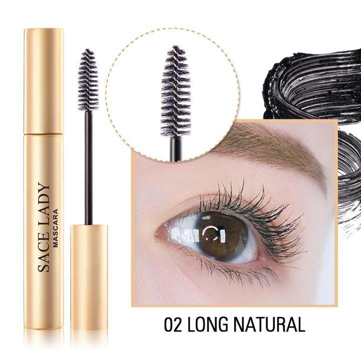 Sace Lady Waterproof Mascara Makeup Lengthening Eyelash Extra Black Eye Make Up Natural Curling 