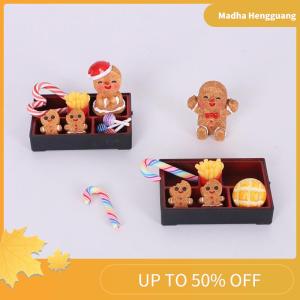 Madha 8 10PCS Dollhouse Miniature Food Toy Candy Stick Biscuit Man Model Christmas Scene Box Ornaments DIY Decoration