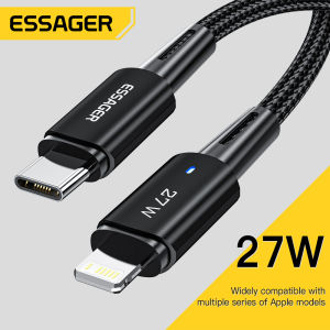 Essager USB Type C Cable For iphone 11 12 13 14 Pro Max Mini Xs Xr X 8 iPad MacBook PD 27W Fast Charge Charger Lightning Wire Cord