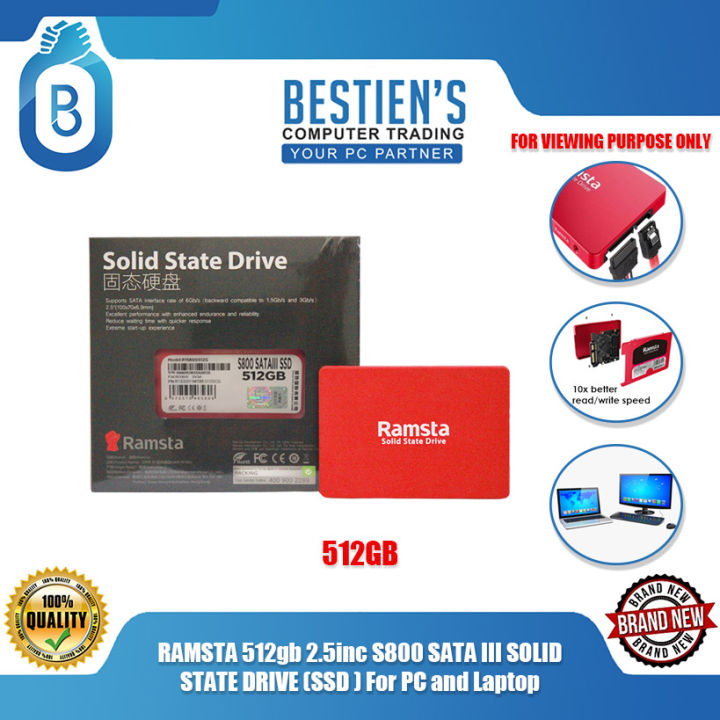 RAMSTA 512gb S800 SATA III SOLID STATE DRIVE (SSD For PC