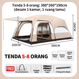 Epic Finds Tenda Camping Lipat Untuk 8-12 Orang Tenda Gunung Manual Portable Anti Air