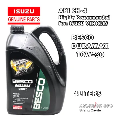 BESCO ISUZU GENUINE PARTS DURAMAX MULTI Z CH-4 10W-30 4 LITRES PN: 1-87618504-0 MADE IN SINGAPORE