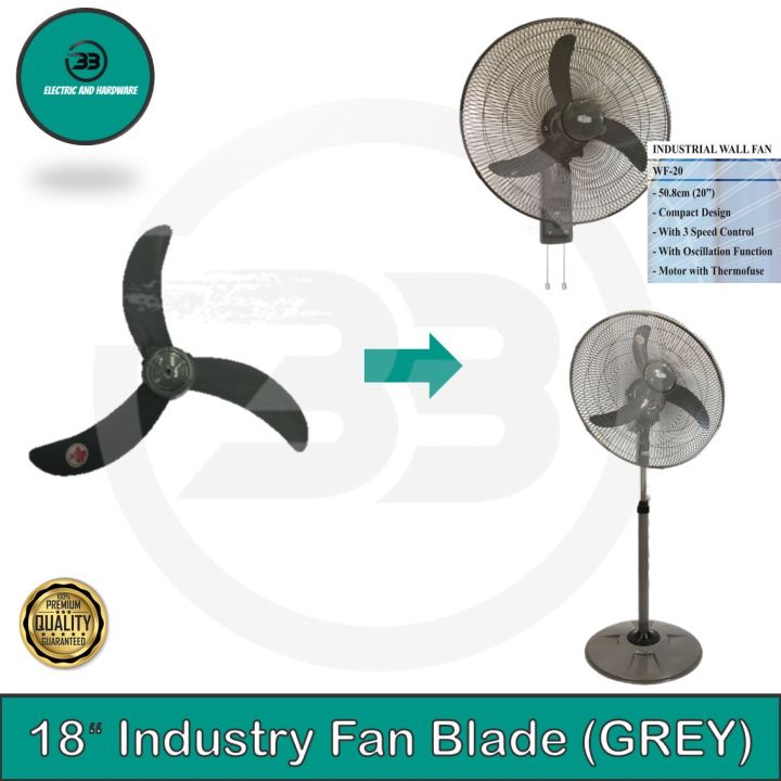 18" Industry Fan Blade Replacement (3blade) KIPAS BILAH