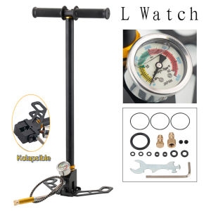 【Dikirim Dari Jakarta COD】POMPA 6000 PSI STAINLESS STEEL/ 30mpa POMPA MURAH BARACUDA KAKI LIPAT 4500 PSI STAINLESS STEEL/Pompa udara bertekanan tinggi inflasi/Manometer pompa