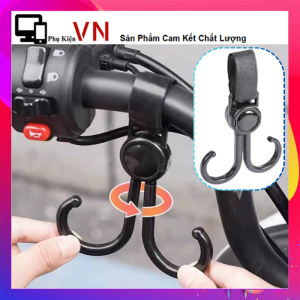 Móc Treo Đồ Đa Năng Khóa Dán / Móc Đôi Treo Đồ Gắn Xe Đạp Xe Đẩy Em Bé Xoay 360 Độ Tiện Dụng Chống Rơi Chịu Lực Tốt - Móc Treo Xe Oto