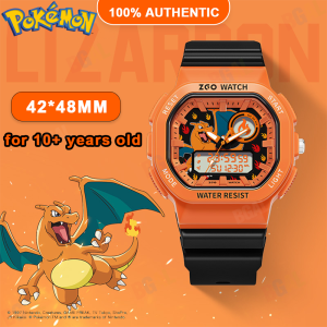(42mm)100% Authentic Pokemon Watch for Kids Boys with Backlight Digital Watch Waterproof Shockproof Birthday Gift for Kids Watch Charizard Christmas Gifts 8103