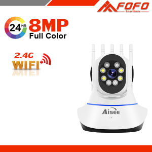 กล้องวงจรปิด wifi 8 ล้านพิกเซล IP Security Camera วิสัยทัศน์กลางคืนอัจฉริยะ กลางคืนภาพเป็นสี กล้องวงจรปิดไร้สาย อินเตอร์คอมเสียง