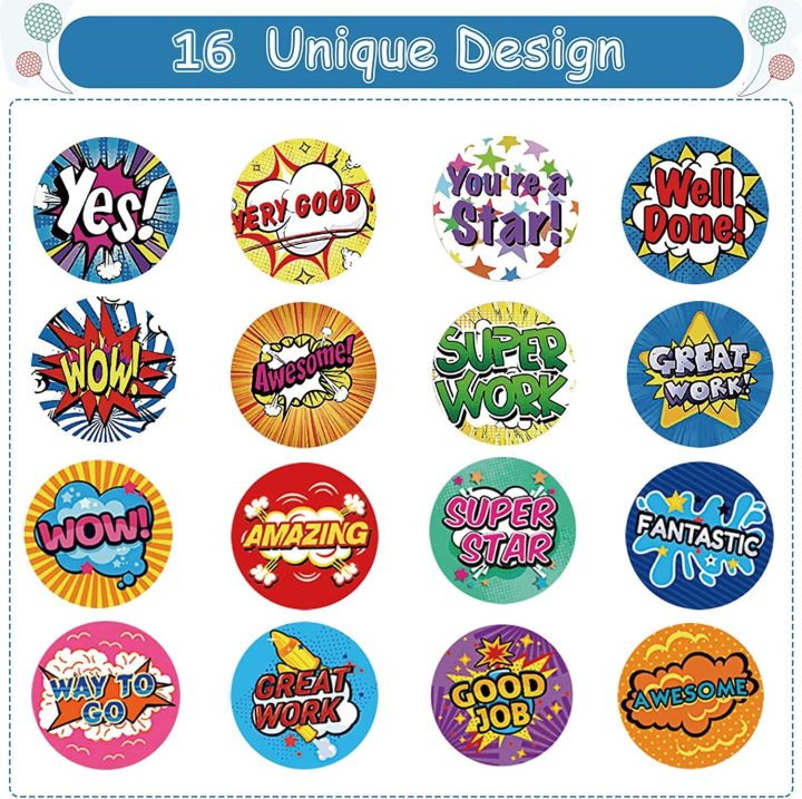 1000pcs 1 Inch Classroom Reward Stickers Self Adhesive Incentive ...