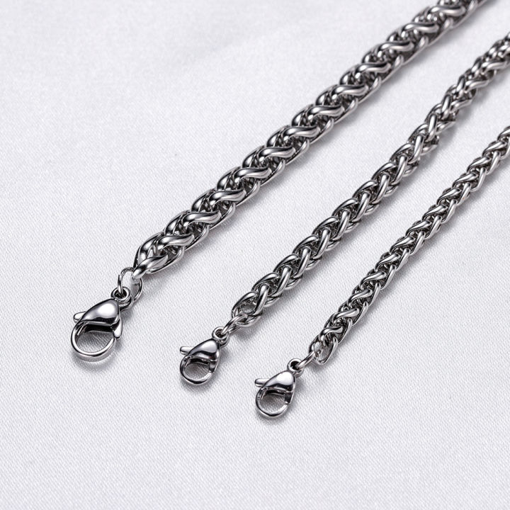 BAC piece Width 3mm/4mm/5mm/6mm Keel Link Chain Necklace For Men Women  Stainless Steel Chain Necklace
