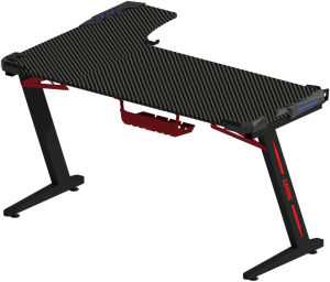 Z Shaped Corner Desk with Lighting Effects and Cable Organizer