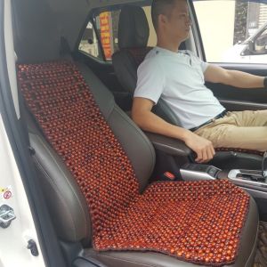 Đệm hạt gỗ tựa lưng massage ô tô 100% gỗ Hương Đỏ tự nhiên đan kết diềm mép cao cấp