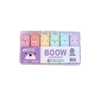 A set of fluorescent pens Macaron Color Mini Soft Tip Highlighter Pens Color Large Volume Markers Pen Journal Fluorescent Pen Student Stationery