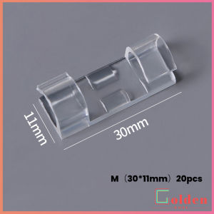 Golden ที่เก็บสายเคเบิลข้อมูล ที่เก็บสายไฟ จัดระเบียบ คลิปล๊อคสายไฟ ตัวยึดสายไฟ คลิปใส 16ชิ้น/20ชิ้น Transparent clip