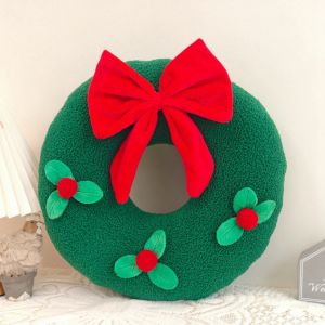 KEYOOL Mềm mại Gối hoạt hình Giáng sinh Đỏ Đồ nhồi bông Gối trang trí màu đỏ Nạng Gối tựa Giáng sinh