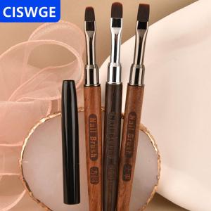 [COD] CISWGE AUTOPARTS Móng Tay Lót Bàn Chải Tay Cầm Bằng Gỗ Tái Sử Dụng Chống-Trượt Pháp Dòng Hoa Sơn Bàn Chải Tự Làm Tốt Chi Tiết Công Cụ Làm Móng Tay