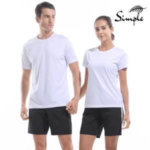 Simple active t shirt Men & Women American size Plain Dark color top men s apparel Crew neck Round