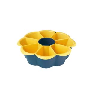 LINSBAYWU 7/9 Grid Hot Pot Vegetable Platter Detachable Divided Food Preparation Plate Vegetable Drain Basket Plastic Snack Serving Tray Fruit