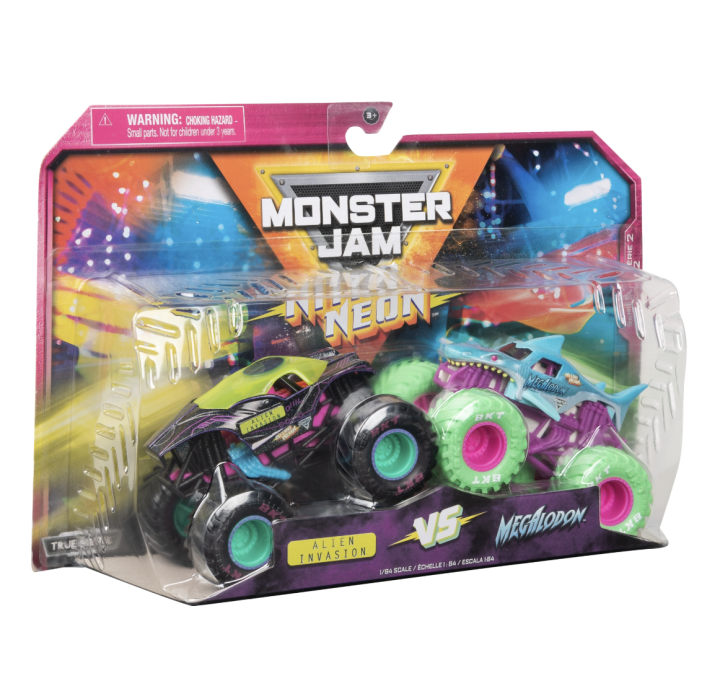 2024 Monster Jam Alien Invasion VS Megalodon Nitro Neon Series 2 1:64 ...