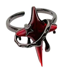 Opening Finger Rings Gothic Adjustable Rings Star Rings Finger Alloy Texture Vintage Rings for Fashion Lover