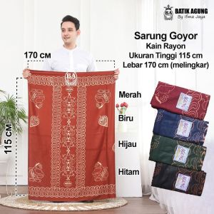 Sarung Batik Rayon MOTIF BAGONG | Serian Warna | Sarung Santri
