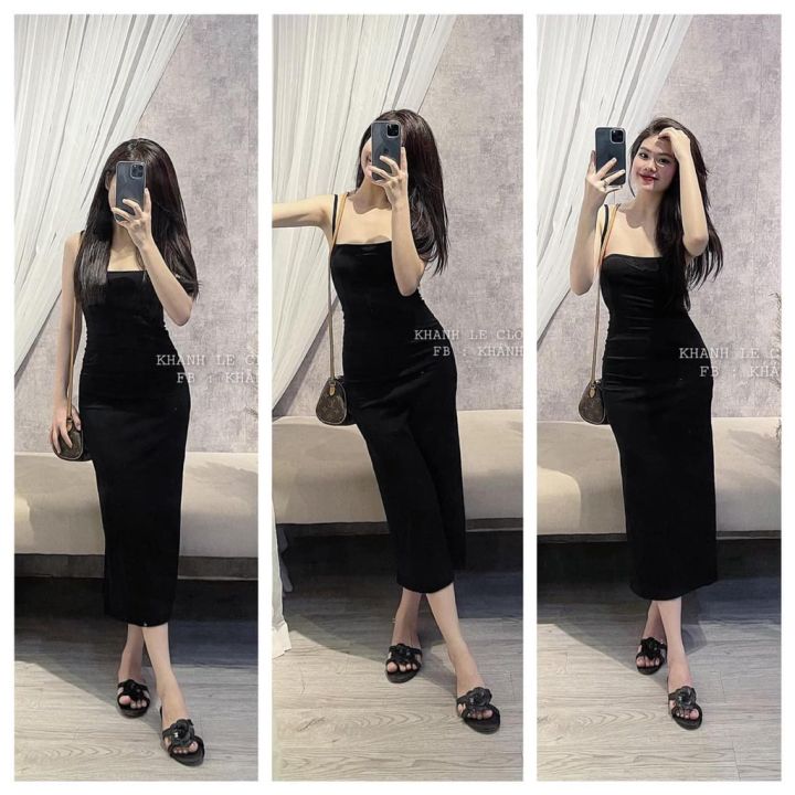Váy Body 2 Dây Dáng Dài Xoắn Hở Lưng Siêu Sexy - Đầm Body 2 Dây Đẹp 👗 * |  Shopee Việt Nam