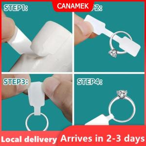 【Giao hàng nhanh】 500pcs cuộn giá dán đồ trang sức giá thẻ tự dính trắng trống Sticker kraft giấy Vòng Vòng cổ bông tai giá nhãn