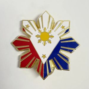 Philippine sun flag metal badge pentagram star ray free lapel pin brooch present Jewelry accessories
