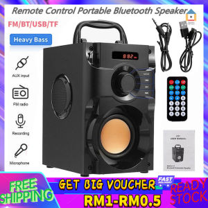 【Malaysia Spot Sale】Bluetooth Speaker Wireless Speaker Subwoofer Stereo Heavy Bass Audio Speaker Sound Box Support FM/TF Radio AUX USB Outdoor Speaker
