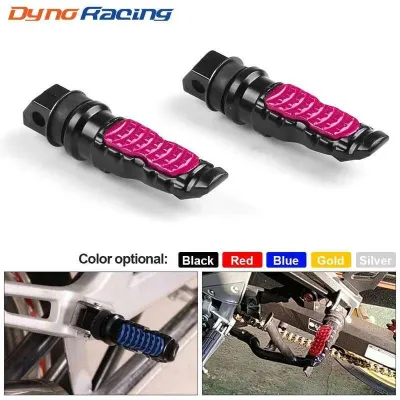 Aluminum Motorcycle Rear Passenger 8MM Hole Foot Pegs Pedals Footrest Scooter Foot-Peg Motorbike Pedal Modification 2pcs /set