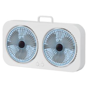 Double Rotation Desk Fan USB Rechargeable Hanging Mountable Quiet Cooling Fan ABS Texturre Suitable for Travel Dorm Gym