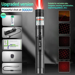 Maximum range:90000 meters laser lights pointer Maximum operating time:180 days laser pointer Free five-piece premium suit laser pointer high power Suitable for hiking and cat laser toys laser pointer rechargeable