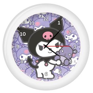 AYM Spesial 1 - Jam Dinding Kuromi Diameter 30 Cm ( Free Baterai ) / Jam Dinding Analog Kuromi Dekorasi Rumah Karakter anak / Kuromi Jam Dinding Anak Lucu