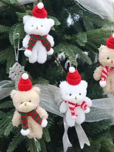 Christmas Plush Bear Doll Little Red Riding Hood Bear Doll Keychain Bag Christmas Tree Pendant