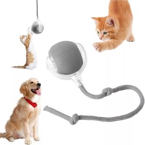 Mainan Bola Anabul Interaktif Otomatis Anjing Kucing Mainan Peliharaan Interaksi Cerdas Kucing Dan Anjing Cat Rolling Ball Mainan Tali Ballpet Toy Shenar