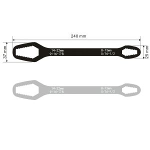 15/24cm Cờ lê đa năng Độ dày 5mm Tự thắt chặt Bảng cờ lê có thể điều chỉnh Cờ lê hai đầu Dụng cụ cầm tay