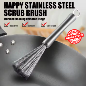 [ READY STOCK ] 304 Stainless Steel Pot Brush Cleaning Tool Multipurpose Flexible Kitchen Cleaning Brush Cookware Scrubber