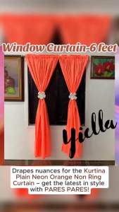 PARES PARES na Kulay ng Kurtina Plain Neon Orange Non Ring Curtain House & School Decoration - Door Window Shelves Board Divider Barrier even in Vehicles can use to cover from sunlight (from small size curtain to big sizes)