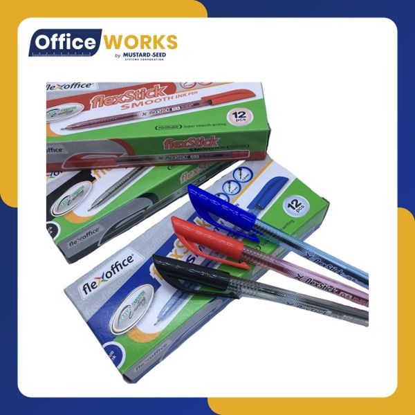 FlexStick FO-GELB08 0.5/0.7 Ball Pen 12's / Black Ballpen / Blue ...