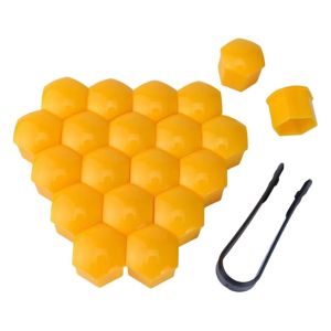 SCH 17mm/19mm/21mm 20Pcs Car Wheel Nut Caps Protection Covers Caps Auto Hub Screw Cover Black Car Tire Bolt Nut Cap Tyre Decoration