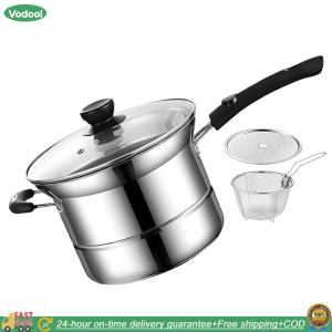 【24 hours Flash Delivery】หม้อมือเดียวที่มีชั้นวางท่อระบายน้ำที่กรองไว้