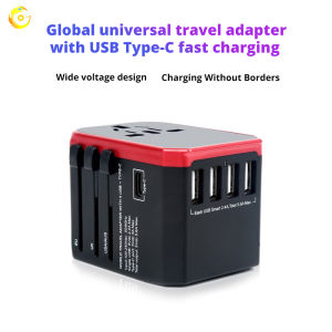 Phích Cắm Chuyển Đổi Thông Dụng Toàn Cầu Với 4 Phích Cắm USB Bộ Chuyển Đổi Du Lịch Bộ Sạc Chuyển Đổi Toàn Cầu UK US EU AUS