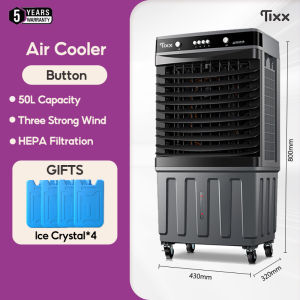 TIXX 70L/50L/40L air cooler fan aircon  Large Capacity Water Tank Electric Fan with ice box inverter  Low Noise With Remote/Button Control