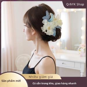 Hàng có sẵn✨ Bướm hoa mẫu đơn hoa kẹp tóc phụ Nữ Phụ kiện tóc thêu hairgrips Hoa tóc Claw Clip thời trang trang trí hàng ngày