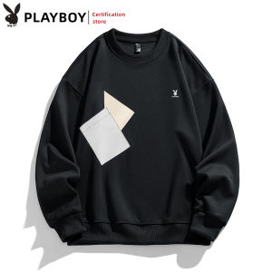 Playboy Mens Spring and Autumn Long Sleeve Sweater Loose Relaxed Popular Youth Sweater