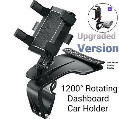 Car Phone Holder Dashboard Multifunction In-Car Car Mount 360 Rotate Phone Clip