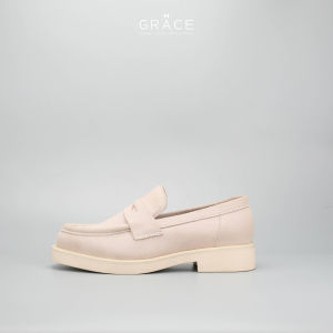 GIÀY TÂY XỎ DA THẬT TRẺ TRUNG ĐẾ CHUNKY - GRACE SAIGON RBANFLEX PENNY LOAFER 612 OFF WHITE SUEDE