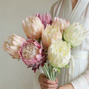 FLYING Lifelike Artificial Flower Large Size Multicolor King Protea Flower High Quality DIY Faux Flower Bouquet Home Decoration